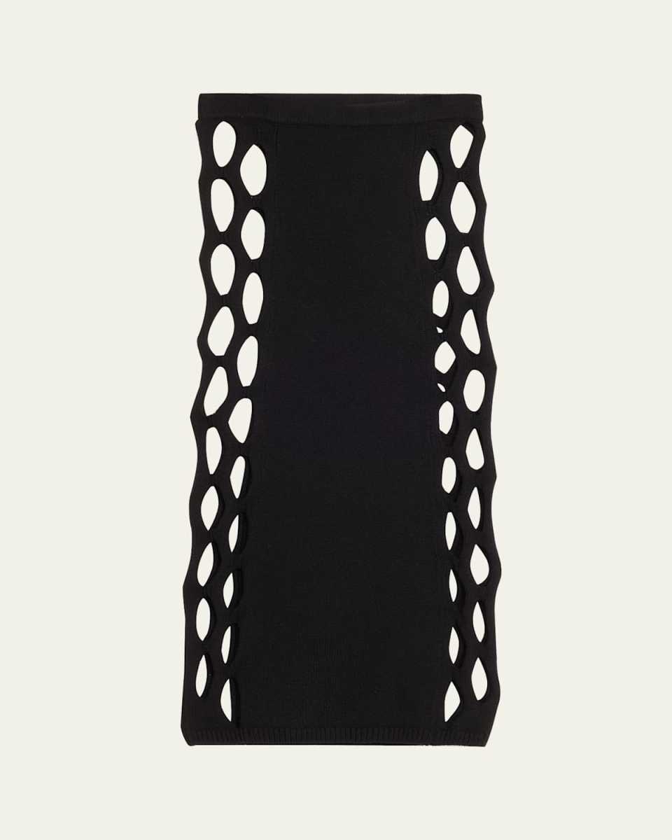 Steer Cutout Midi Wool Skirt
