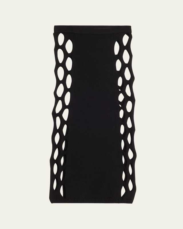 Steer Cutout Midi Wool Skirt