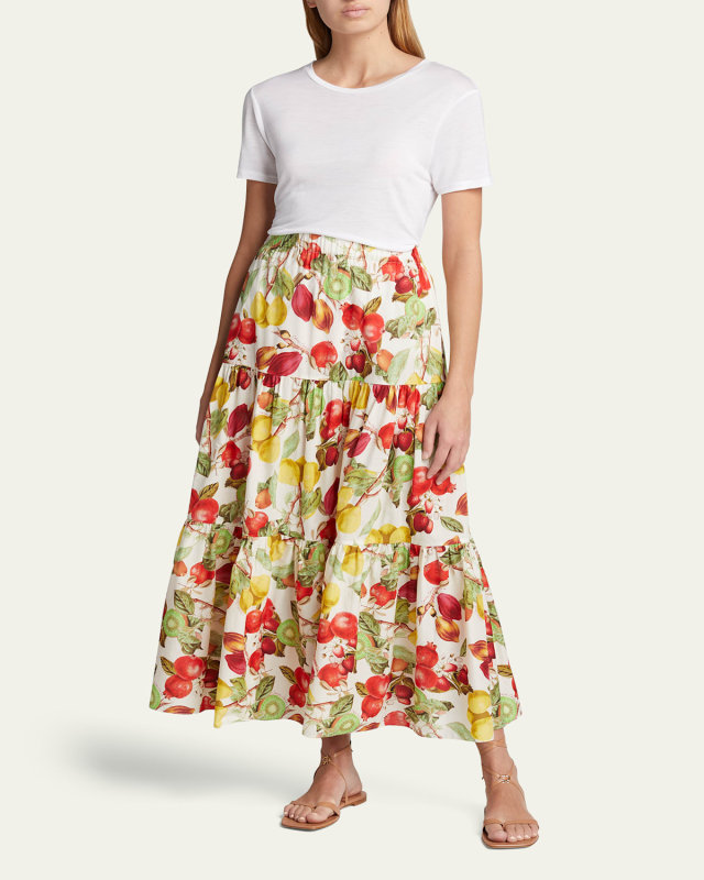 Melanie Blooming Hills Blue Print Skirt