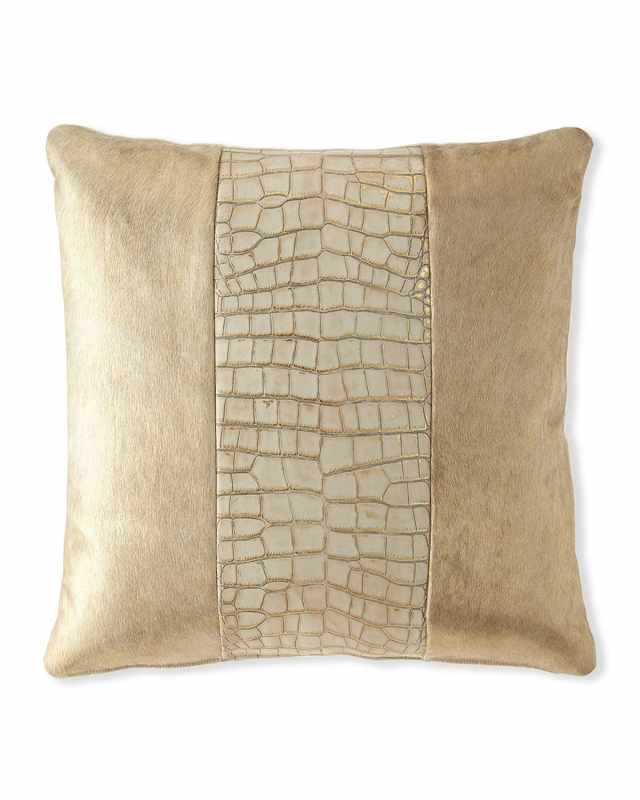 Colorblock Croc Pillow, 22"Sq.