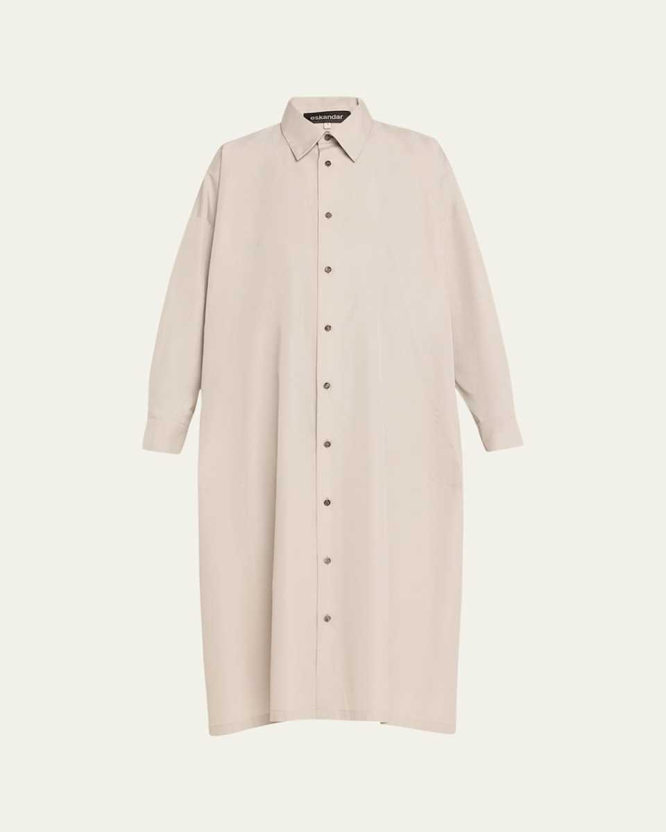 Wide A-Line Collared Shirtdress