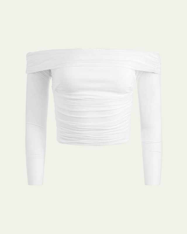 Isadola Ruched Off-The-Shoulder Top