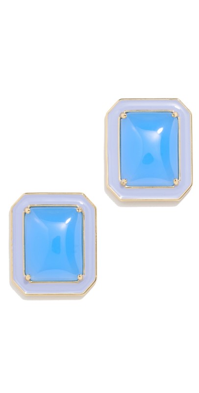 Alison Lou Rectangle Jelly Button Studs Azure