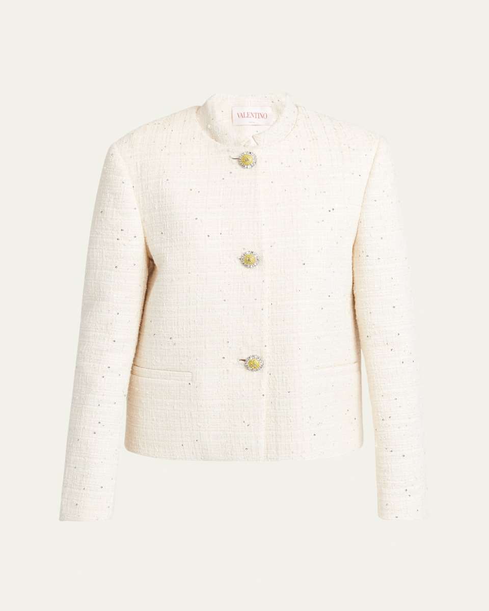 Tweed Sequined Boxy Jacket