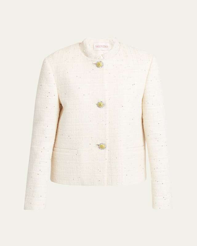 Tweed Sequined Boxy Jacket