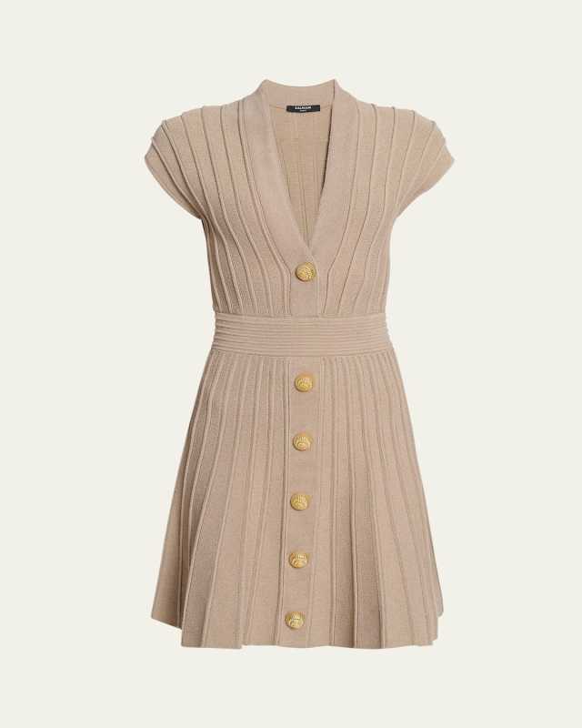 V-Neck Velvet Flare Mini Dress