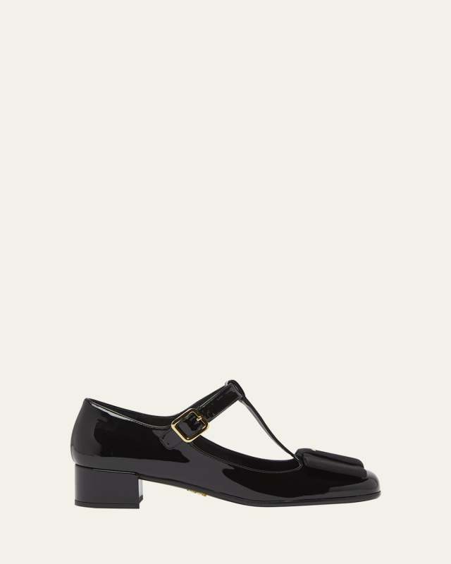 Vernice Patent Bow Mary Jane Pumps