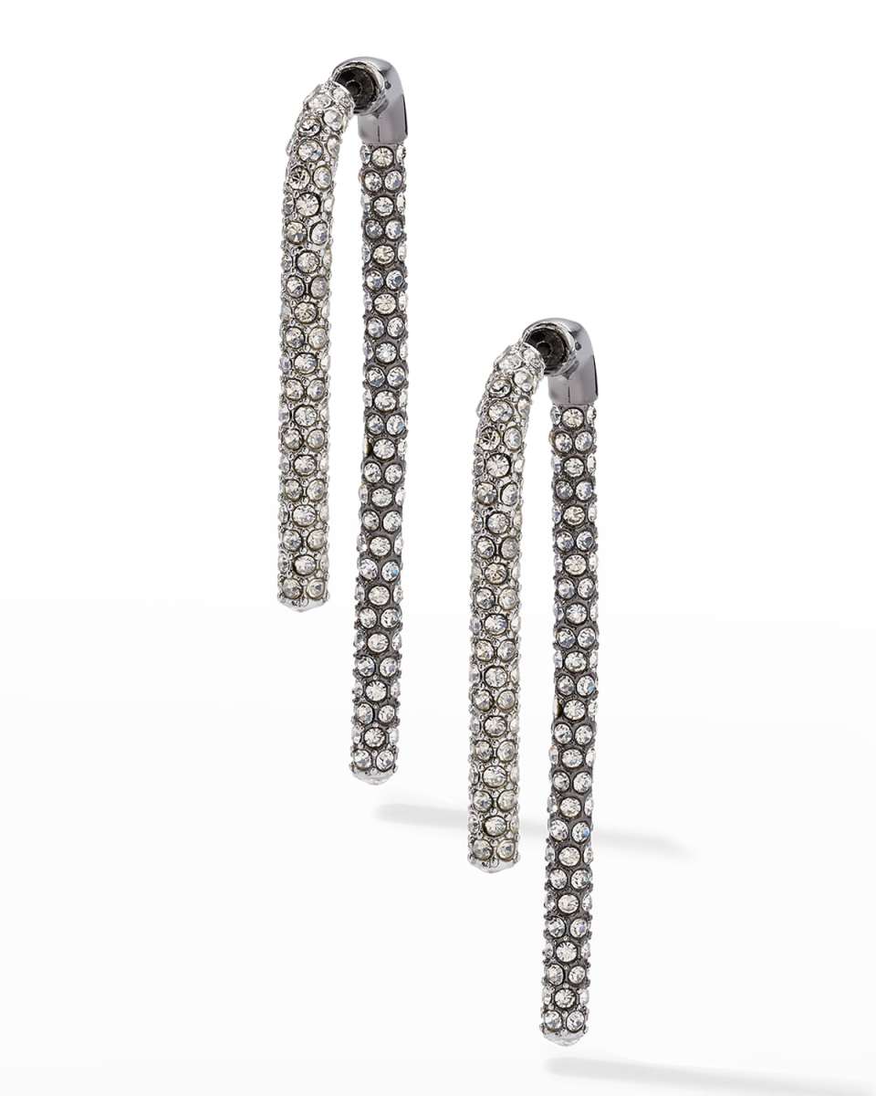 Celeste Pave Crystal and Silver Earrings
