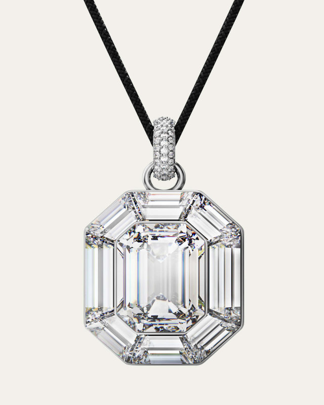 Lucent Octagon-Cut Crystal Pendant Necklace