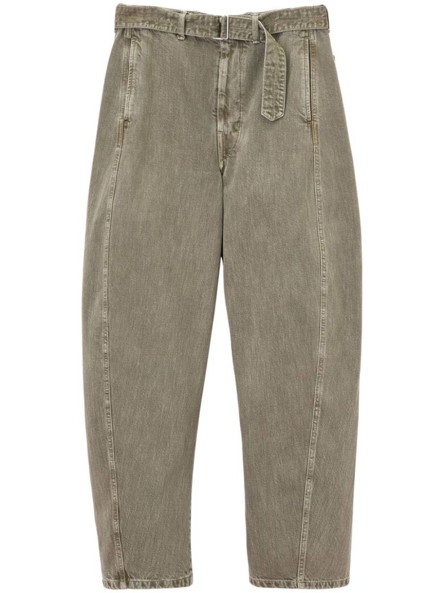 belted straight-leg jeans