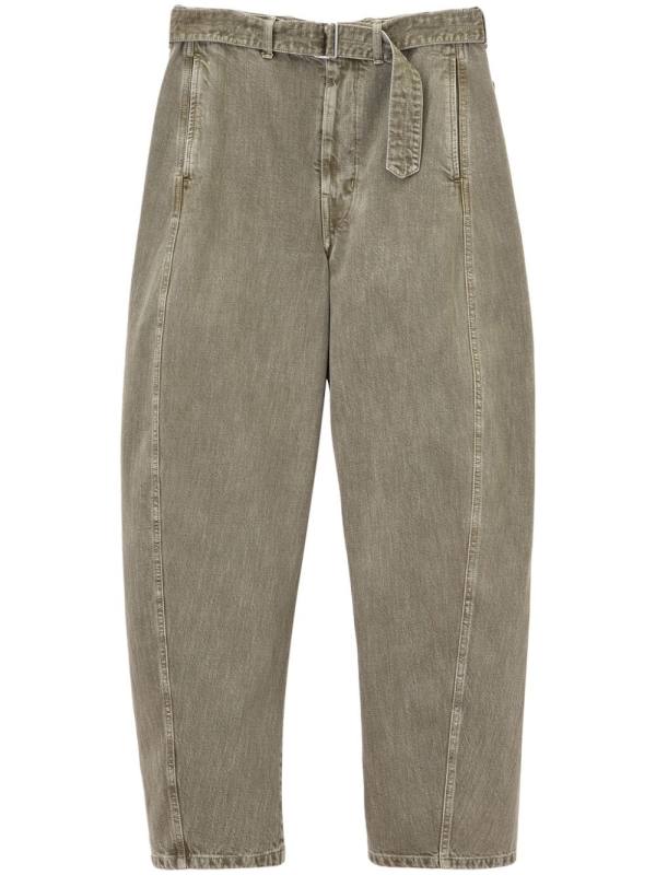 belted straight-leg jeans