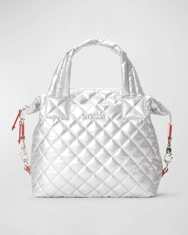 Sutton Deluxe Small Metallic Top-Handle Bag