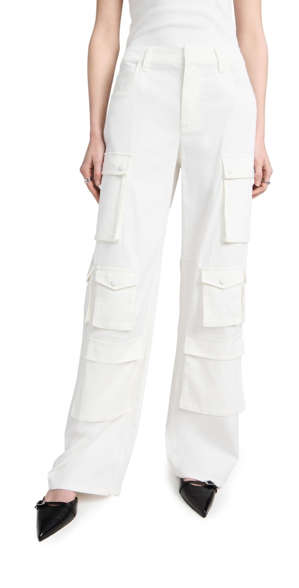 alice + olivia Olympia Baggy Cargo Pants Off White