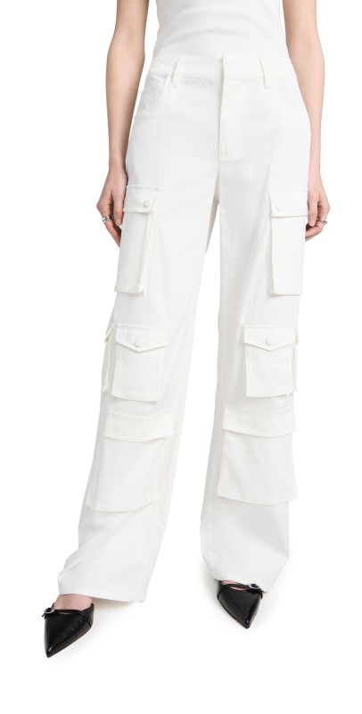 alice + olivia Olympia Baggy Cargo Pants Off White