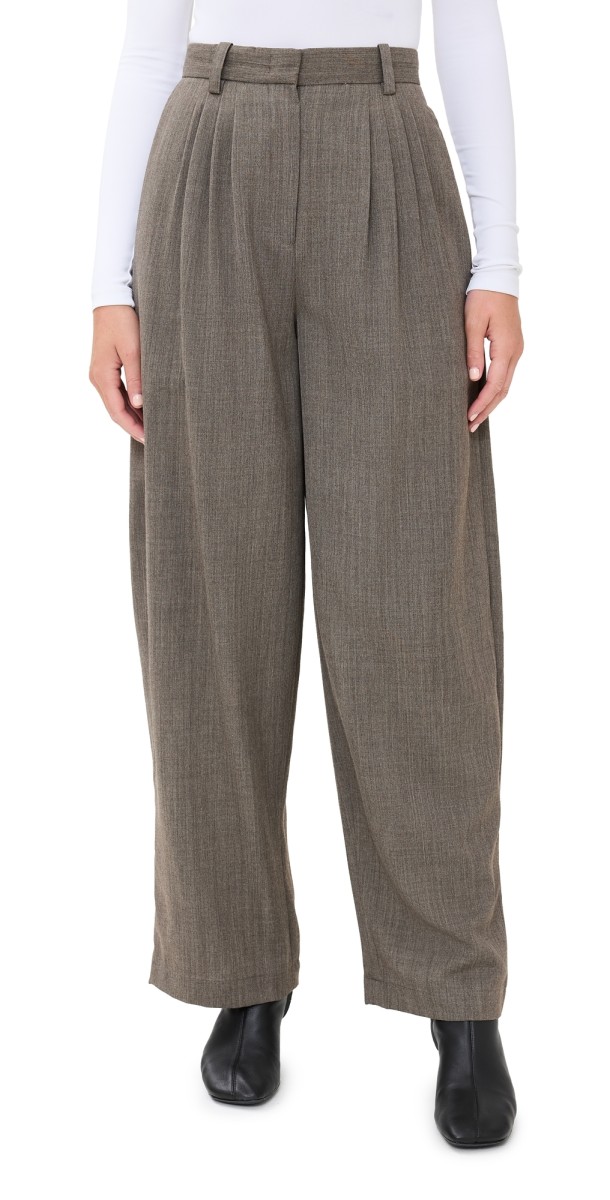 CO Pleated Trousers Brown Multi