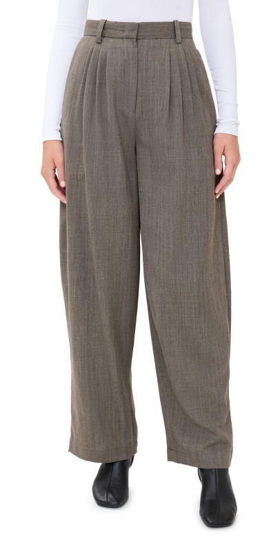 CO Pleated Trousers Brown Multi