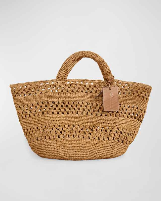 Woven Raffia Top-Handle Bag