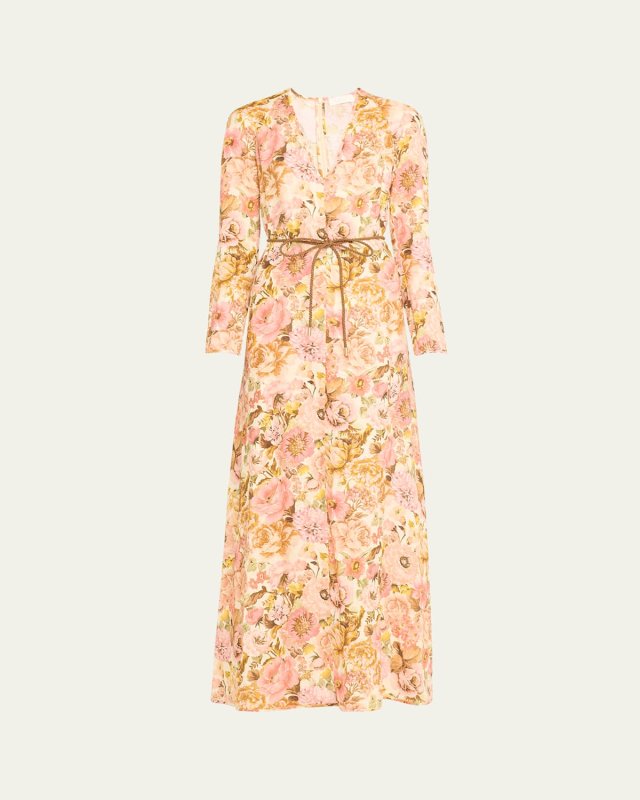 Golden Plunge Maxi Dress