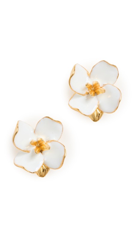 Kenneth Jay Lane Small Gold Flower Earrings Gold