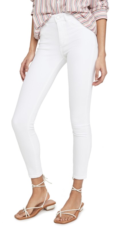 DL1961 Florence Skinny Mid Rise Ankle Jeans Milk