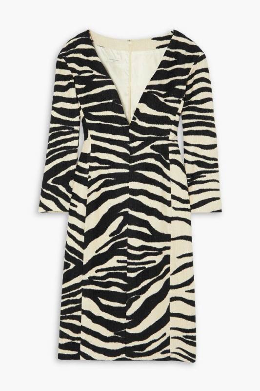 Dries Van Noten Zebra-print chenille dress