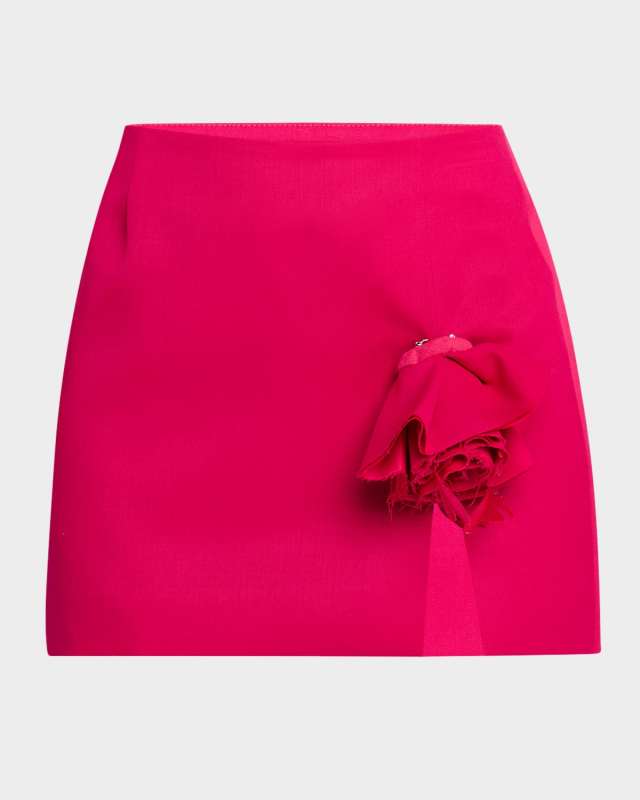Flower Slit Mini Skirt
