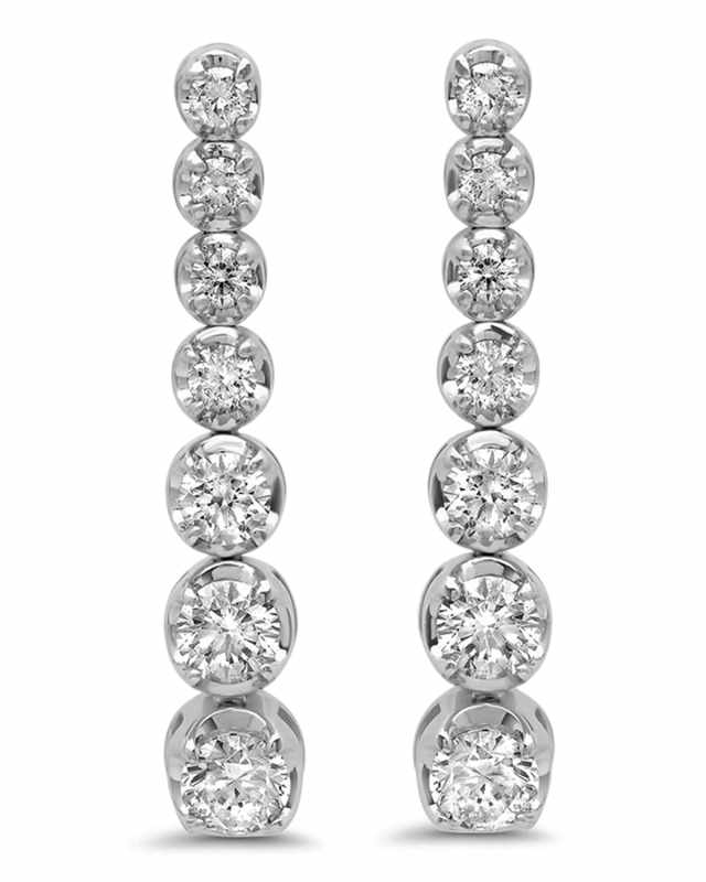White Gold Graduated Diamond Earrings