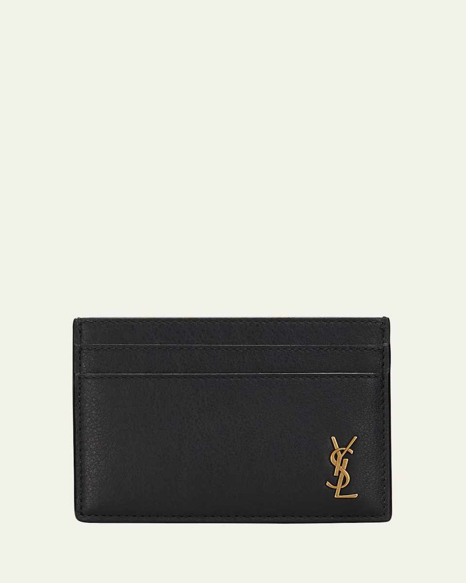 YSL Tiny Monogram Card Case in Smooth Leather