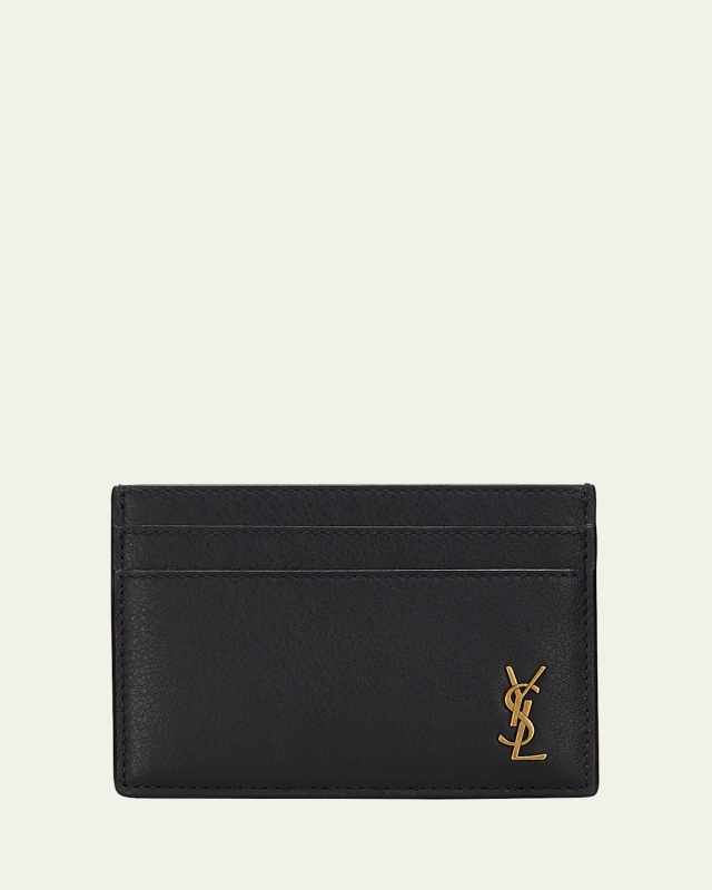 YSL Tiny Monogram Card Case in Smooth Leather