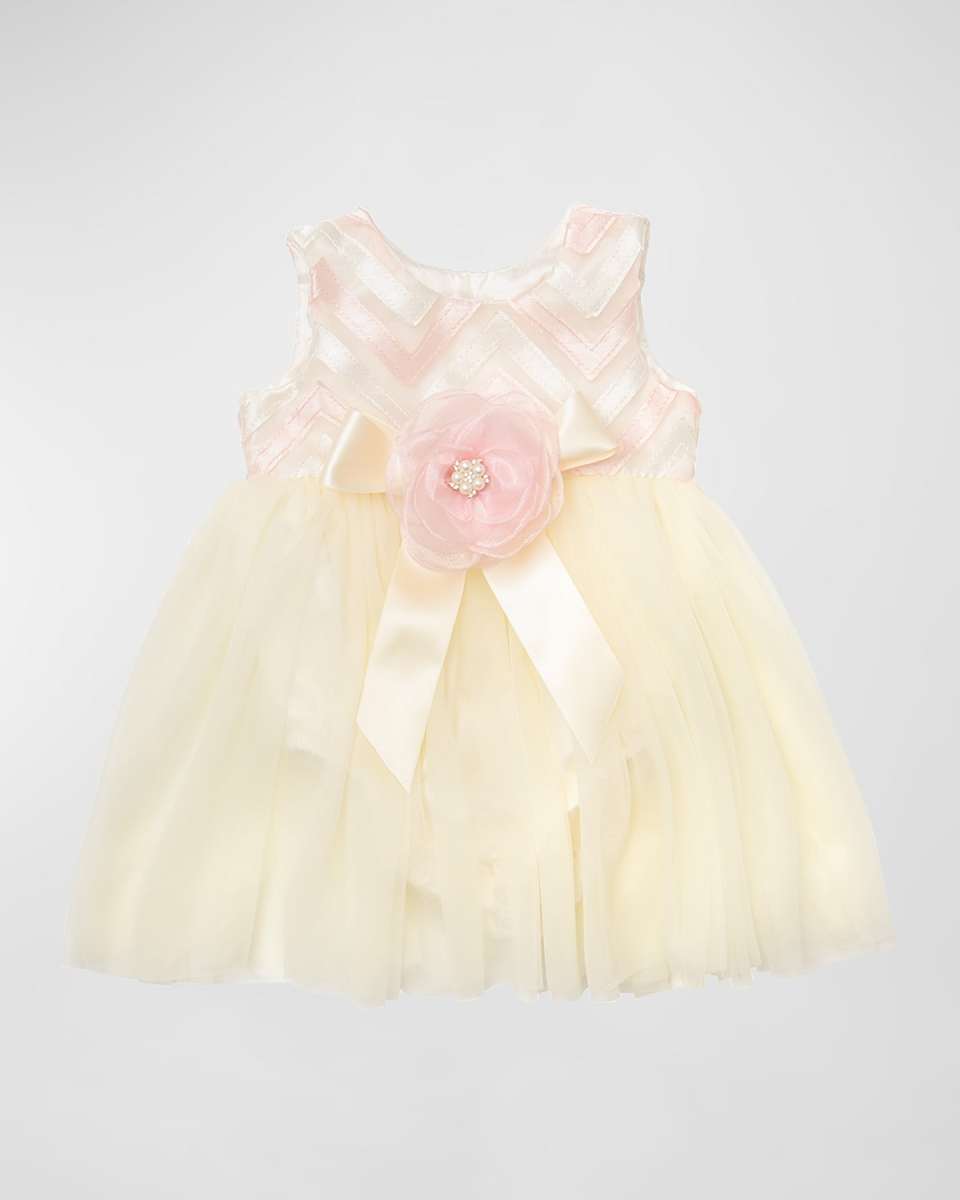 Girl's Zoe's Magic Rosette Bow Diaper Dress, Size 0M-