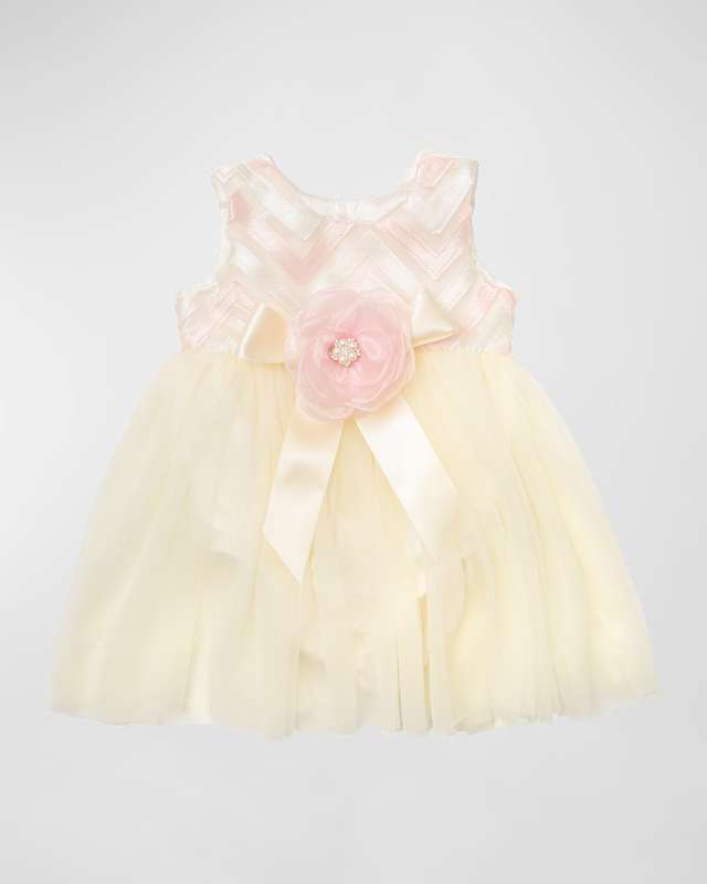 Girl's Zoe's Magic Rosette Bow Diaper Dress, Size 0M-