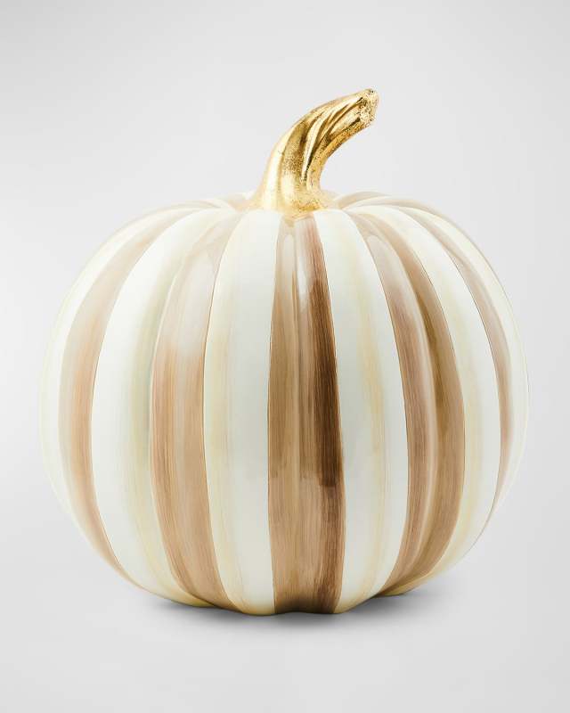 Mocha Stripe Medium Pumpkin, 13.6"
