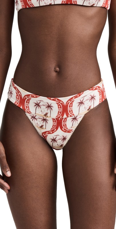 FARM Rio Summer Beach Pala Bikini Bottoms Summer Beach Off-White