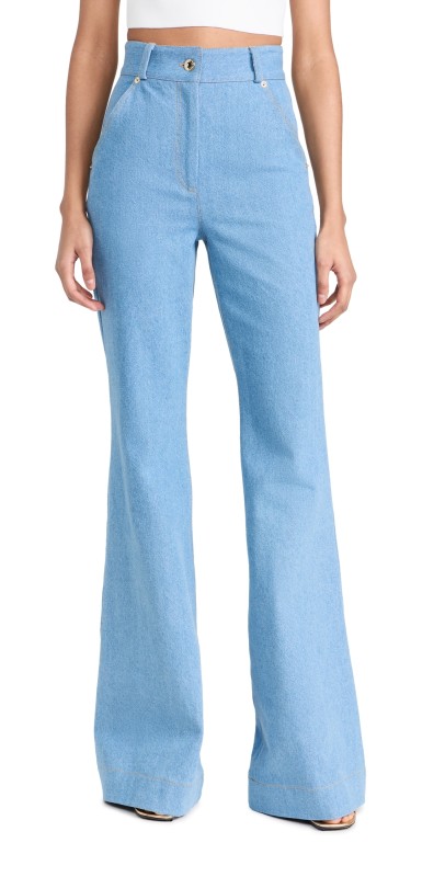 Sergio Hudson Wide Flare Pants Medium Wash