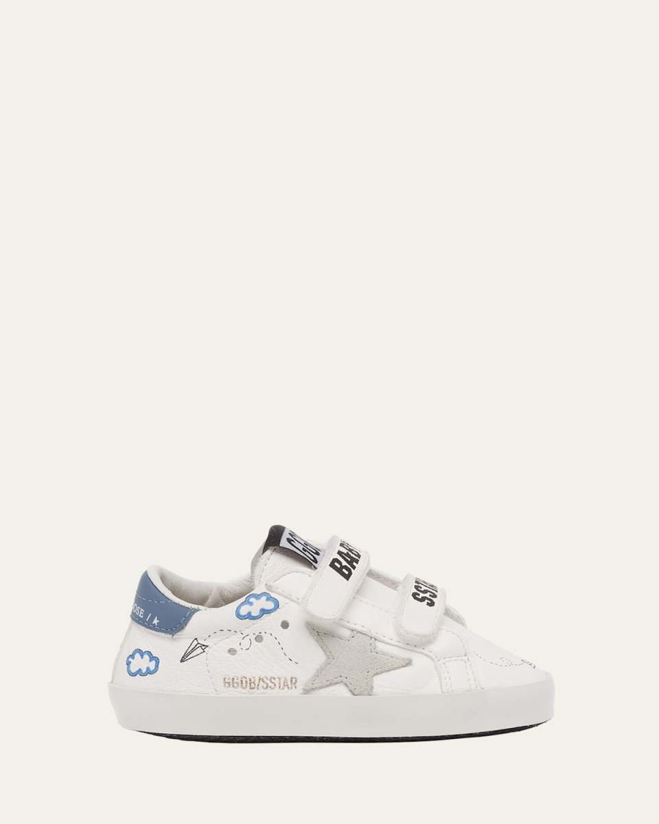 Boy's School Leather Low Top Sneakers, Baby