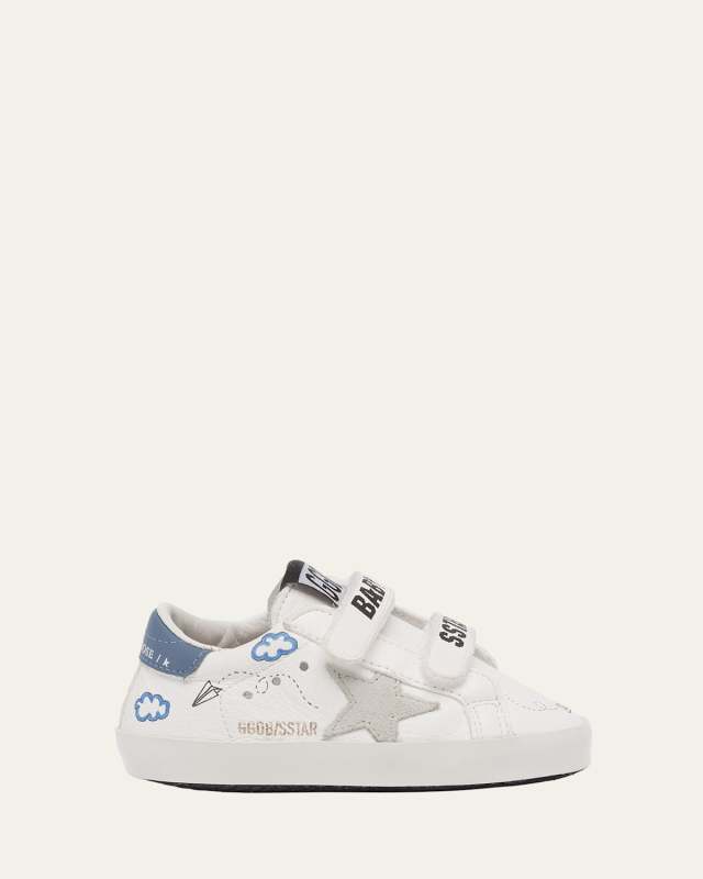 Boy's School Leather Low Top Sneakers, Baby
