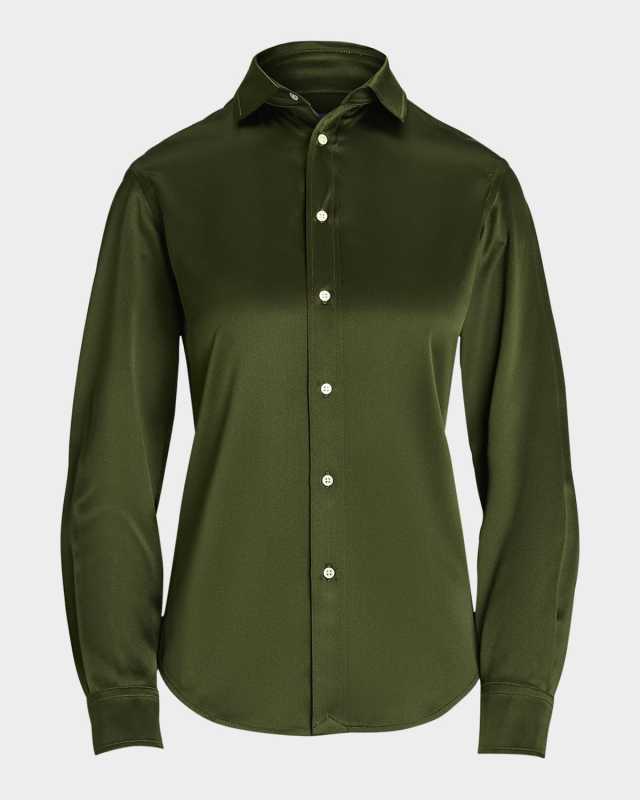 Classic-Fit Silk Shirt