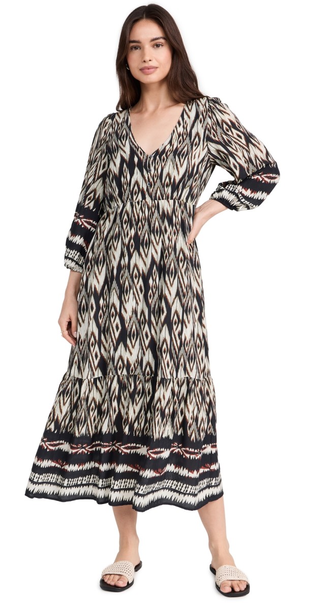 Velvet Catherine Dress Black/Ecru