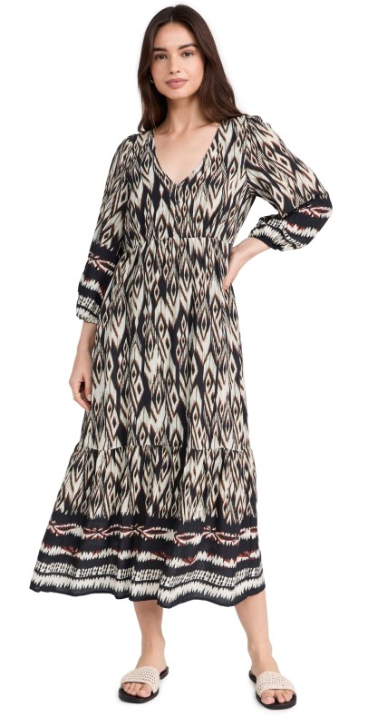 Velvet Catherine Dress Black/Ecru