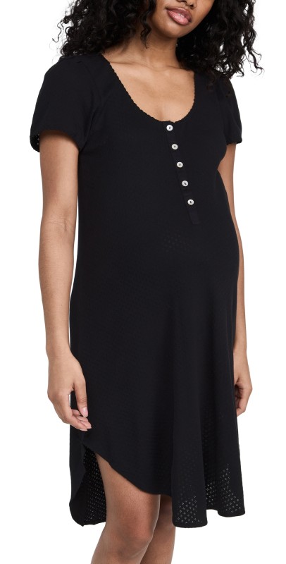 HATCH The Pointelle Nightgown Black
