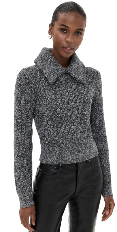 STAUD Christopher Sweater Black Melange