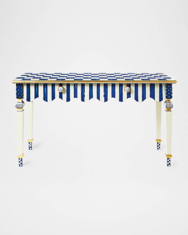 Royal Check & Stripe Console Table