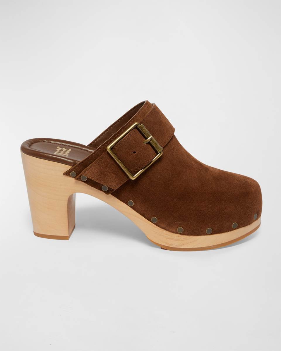Rosie Suede Buckle Clogs