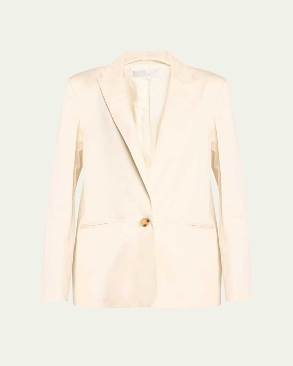 Alena Peak-Lapel Single-Breasted Blazer