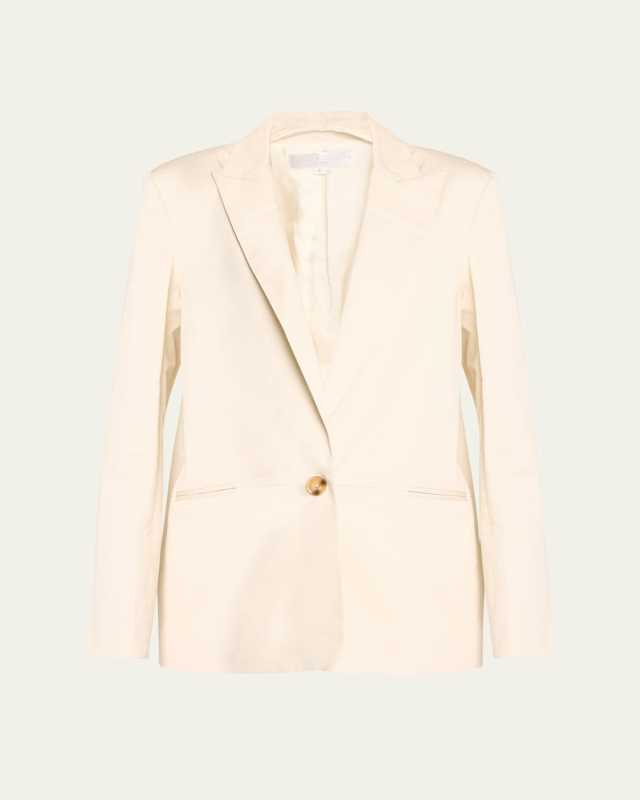 Alena Peak-Lapel Single-Breasted Blazer