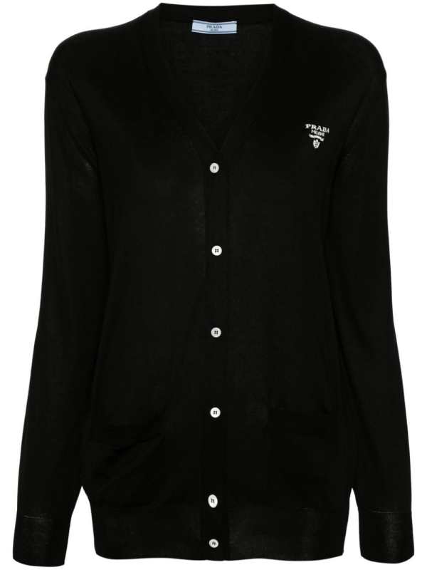 logo-jacquard cardigan