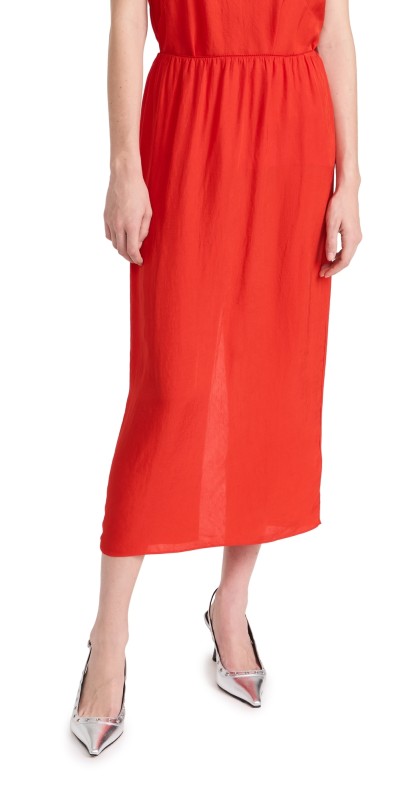 Tibi The Slip Skirt Red