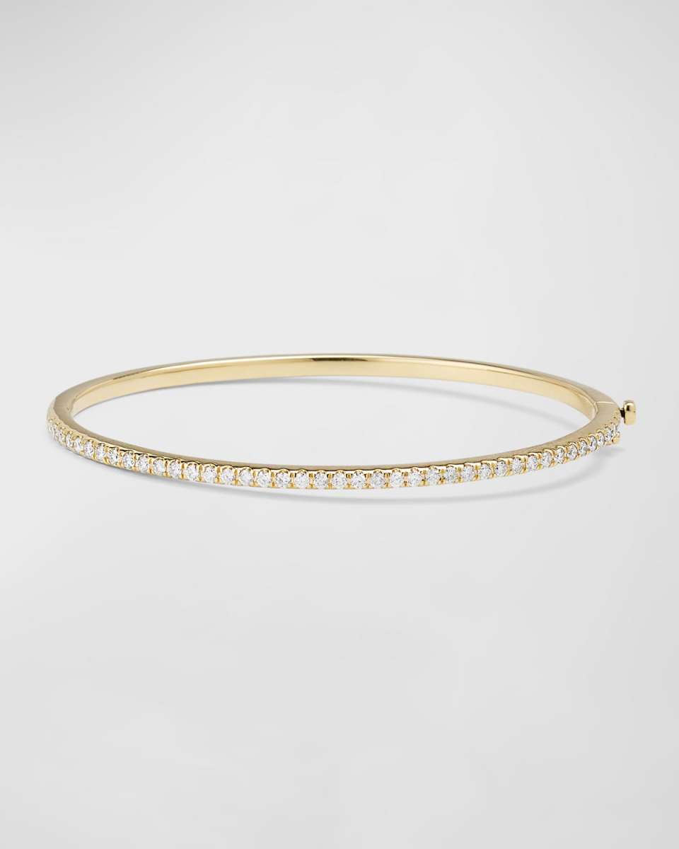 14K Yellow Gold Diamond Pave Bangle