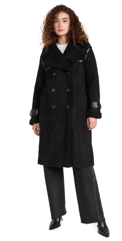 Avec Les Filles Shearling Coat Black