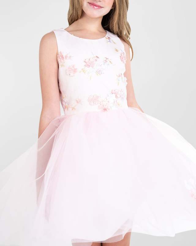 Girl's Sade 3D Floral Dress, Size 7-16